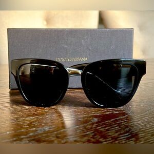 NEW - Dolce & Gabbana sunglasses. Black with gold bridge accent.